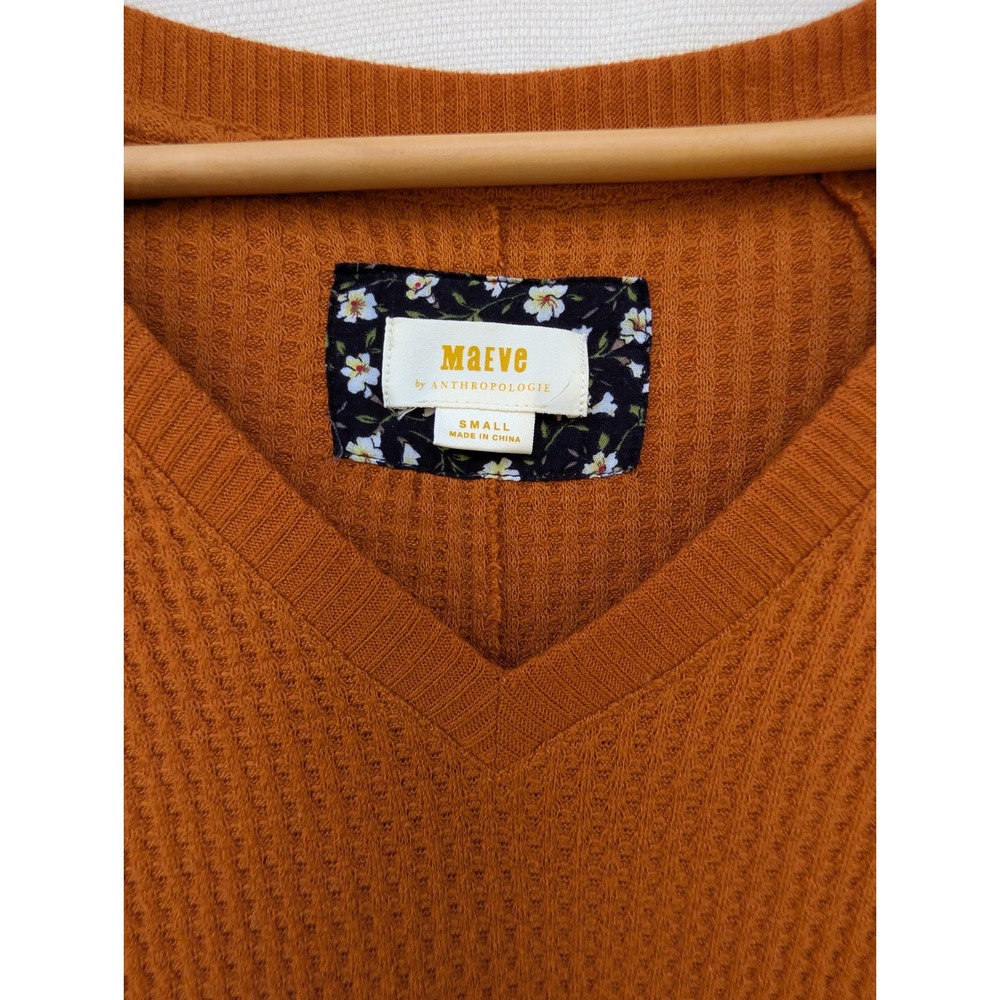 Maeve Anthropologie Boho Thermal Shirt Womens S Rust Fall Layering Granola Girl - Picture 5 of 6